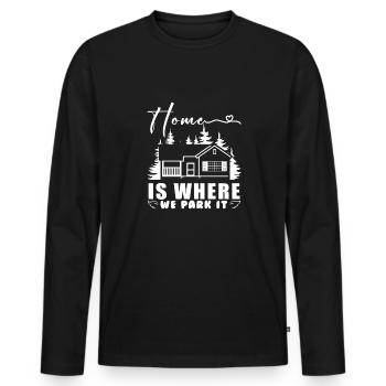 Camping Camper Outdoor Sommer Design - Männer Premium Bio Langarmshirt - Schwarz - Vorne - Nico (187cm)