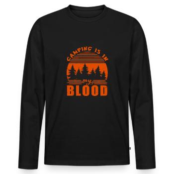 Camping Camper Outdoor Sommer Design - Männer Premium Bio Langarmshirt - Schwarz - Vorne - Nico (187cm)