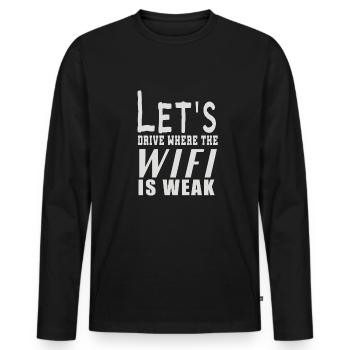 Camping Camper Outdoor Sommer Design - Männer Premium Bio Langarmshirt - Schwarz - Vorne - Nico (187cm)