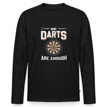 Dart & Bier Lustiger Darts Spruch - Männer Premium Bio Langarmshirt - Schwarz - Vorne - Nico (187cm)