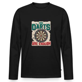 Dart & Bier Lustiger Darts Spruch - Männer Premium Bio Langarmshirt - Schwarz - Vorne - Nico (187cm)