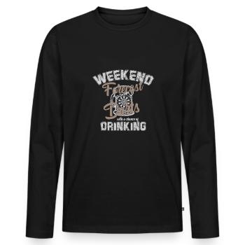 Dart & Bier Lustiger Darts Spruch - Männer Premium Bio Langarmshirt - Schwarz - Vorne - Nico (187cm)