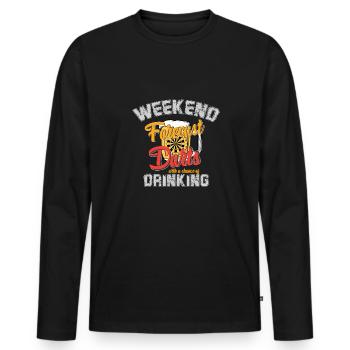 Dart & Bier Lustiger Darts Spruch - Männer Premium Bio Langarmshirt - Schwarz - Vorne - Nico (187cm)
