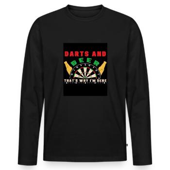 Dart & Bier Lustiger Darts Spruch - Männer Premium Bio Langarmshirt - Schwarz - Vorne - Nico (187cm)