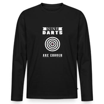 Dart & Bier Lustiger Darts Spruch - Männer Premium Bio Langarmshirt - Schwarz - Vorne - Nico (187cm)