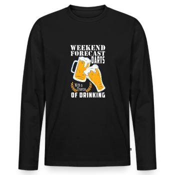 Dart & Bier Lustiger Darts Spruch - Männer Premium Bio Langarmshirt - Schwarz - Vorne - Nico (187cm)