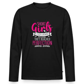 Les filles ont cessé de grandir à cause de la perfection - T-shirt manches longues Premium bio Homme - noir - Devant - Nico (187cm)