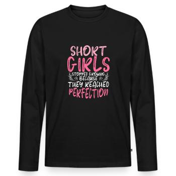 Les filles ont cessé de grandir à cause de la perfection - T-shirt manches longues Premium bio Homme - noir - Devant - Nico (187cm)
