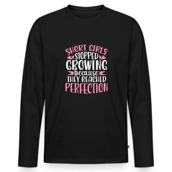 Les filles ont cessé de grandir à cause de la perfection - T-shirt manches longues Premium bio Homme - noir - Devant - Nico (187cm)