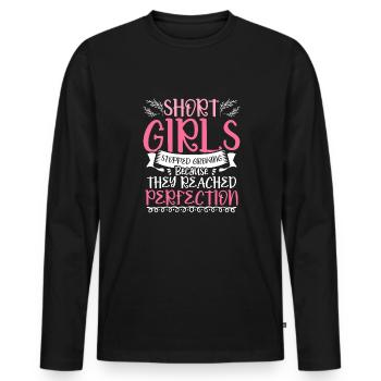 Les filles ont cessé de grandir à cause de la perfection - T-shirt manches longues Premium bio Homme - noir - Devant - Nico (187cm)