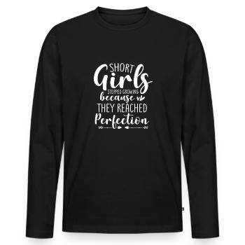 Les filles ont cessé de grandir à cause de la perfection - T-shirt manches longues Premium bio Homme - noir - Devant - Nico (187cm)
