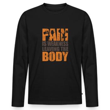 Bodybuilder Kraftsport Fitness Motiv - Männer Premium Bio Langarmshirt - Schwarz - Vorne - Nico (187cm)