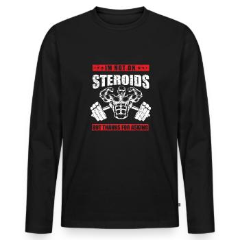 Bodybuilder Kraftsport Fitness Motiv - Männer Premium Bio Langarmshirt - Schwarz - Vorne - Nico (187cm)