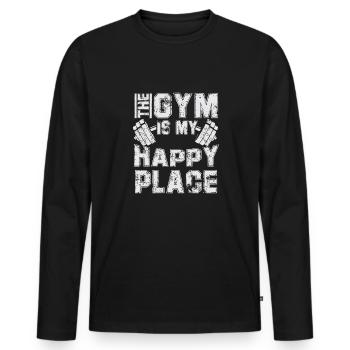 Bodybuilder Kraftsport Fitness Motiv - Männer Premium Bio Langarmshirt - Schwarz - Vorne - Nico (187cm)