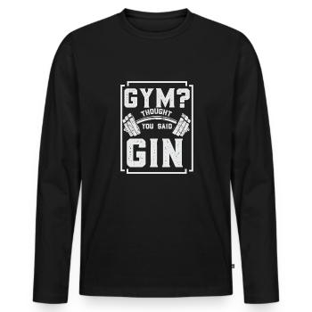 Bodybuilder Kraftsport Fitness Motiv - Männer Premium Bio Langarmshirt - Schwarz - Vorne - Nico (187cm)