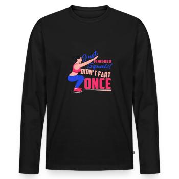 Bodybuilder Kraftsport Fitness Motiv - Männer Premium Bio Langarmshirt - Schwarz - Vorne - Nico (187cm)