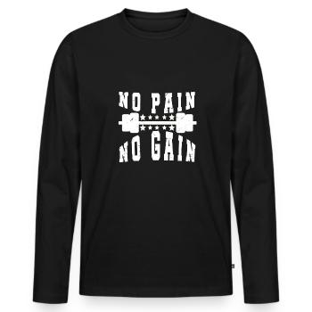 Bodybuilder Kraftsport Fitness Motiv - Männer Premium Bio Langarmshirt - Schwarz - Vorne - Nico (187cm)