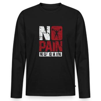 Bodybuilder Kraftsport Fitness Motiv - Männer Premium Bio Langarmshirt - Schwarz - Vorne - Nico (187cm)