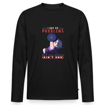 Bodybuilder Kraftsport Fitness Motiv - Männer Premium Bio Langarmshirt - Schwarz - Vorne - Nico (187cm)