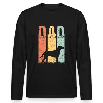 Curly Coated Retriever Dad Papa Master Dog Papa - T-shirt manches longues Premium bio Homme - noir - Devant - Nico (187cm)