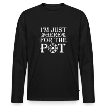 Dans le tournoi Just Here For The Pot Poker Cards - T-shirt manches longues Premium bio Homme - noir - Devant - Nico (187cm)