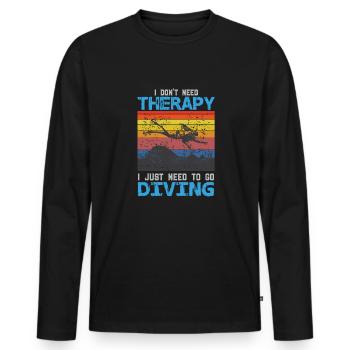 Taucher Tauchen Design Schnorcheln - Männer Premium Bio Langarmshirt - Schwarz - Vorne - Nico (187cm)