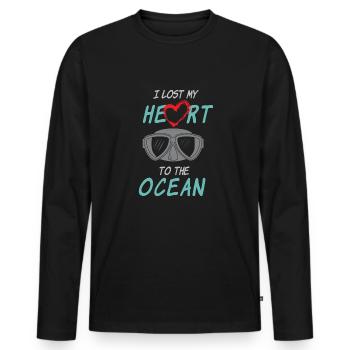 Taucher Tauchen Design Schnorcheln - Männer Premium Bio Langarmshirt - Schwarz - Vorne - Nico (187cm)