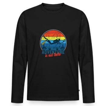 Taucher Tauchen Design Schnorcheln - Männer Premium Bio Langarmshirt - Schwarz - Vorne - Nico (187cm)