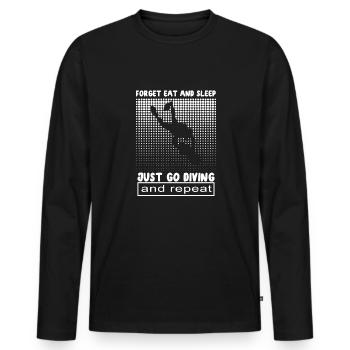 Taucher Tauchen Design Schnorcheln - Männer Premium Bio Langarmshirt - Schwarz - Vorne - Nico (187cm)