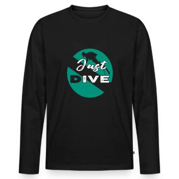 Taucher Tauchen Design Schnorcheln - Männer Premium Bio Langarmshirt - Schwarz - Vorne - Nico (187cm)