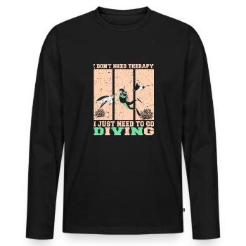 Taucher Tauchen Design Schnorcheln - Männer Premium Bio Langarmshirt - Schwarz - Vorne - Nico (187cm)
