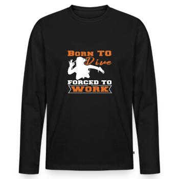 Taucher Tauchen Design Schnorcheln - Männer Premium Bio Langarmshirt - Schwarz - Vorne - Nico (187cm)