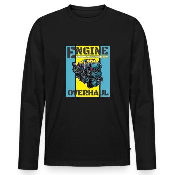 Tuning Spruch für Motorsport / Auto Fans - Männer Premium Bio Langarmshirt - Schwarz - Vorne - Nico (187cm)