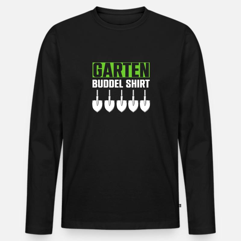 Garten Buddel - Männer Premium Bio Langarmshirt - Schwarz