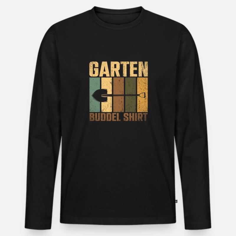 Garten Buddel - Männer Premium Bio Langarmshirt - Schwarz