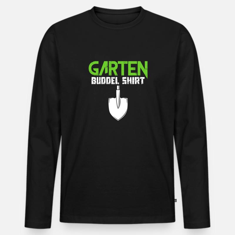 Garten Buddel - Männer Premium Bio Langarmshirt - Schwarz