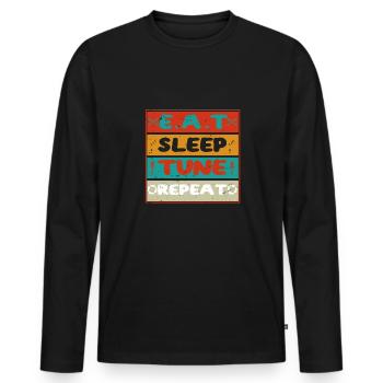 Tuning Spruch für Motorsport / Auto Fans - Männer Premium Bio Langarmshirt - Schwarz - Vorne - Nico (187cm)