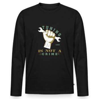 Tuning Spruch für Motorsport / Auto Fans - Männer Premium Bio Langarmshirt - Schwarz - Vorne - Nico (187cm)