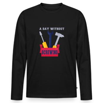 Tuning Spruch für Motorsport / Auto Fans - Männer Premium Bio Langarmshirt - Schwarz - Vorne - Nico (187cm)