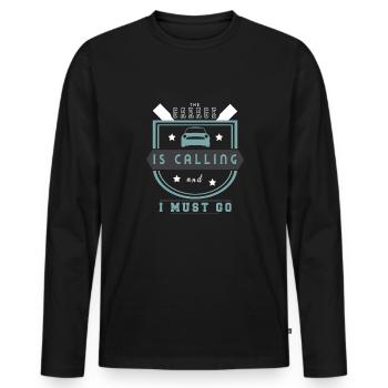 Tuning Spruch für Motorsport / Auto Fans - Männer Premium Bio Langarmshirt - Schwarz - Vorne - Nico (187cm)