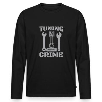 Tuning Spruch für Motorsport / Auto Fans - Männer Premium Bio Langarmshirt - Schwarz - Vorne - Nico (187cm)