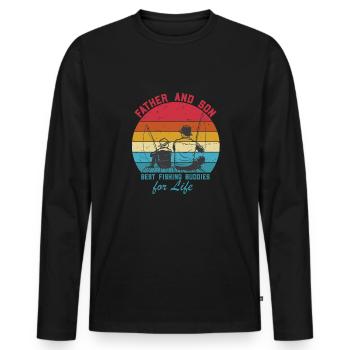 Lustiger Angler Fischer Spruch Angeln - Männer Premium Bio Langarmshirt - Schwarz - Vorne - Nico (187cm)