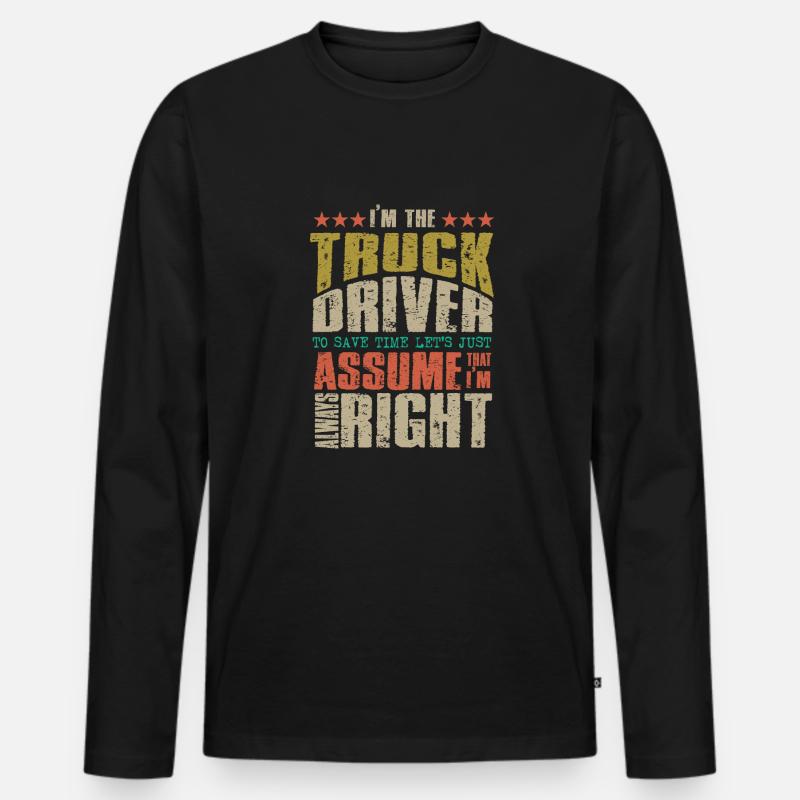Lastwagenfahrer Spruch & Trucker - Männer Premium Bio Langarmshirt - Schwarz