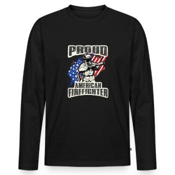 Feuerwehrmann Feuerwehr & Sprüche - Männer Premium Bio Langarmshirt - Schwarz - Vorne - Nico (187cm)