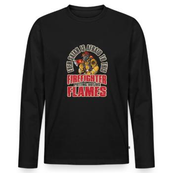Feuerwehrmann Feuerwehr & Sprüche - Männer Premium Bio Langarmshirt - Schwarz - Vorne - Nico (187cm)