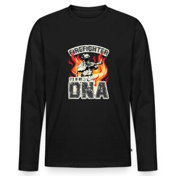 Feuerwehrmann Feuerwehr & Sprüche - Männer Premium Bio Langarmshirt - Schwarz - Vorne - Nico (187cm)