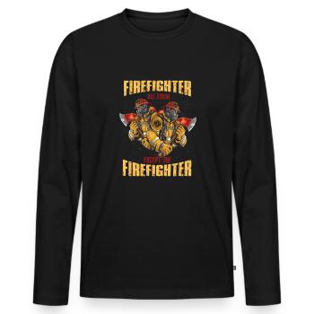 Feuerwehrmann Feuerwehr & Sprüche - Männer Premium Bio Langarmshirt - Schwarz - Vorne - Nico (187cm)