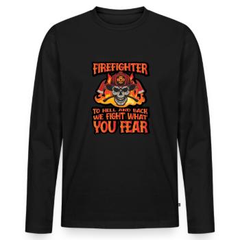 Feuerwehrmann Feuerwehr & Sprüche - Männer Premium Bio Langarmshirt - Schwarz - Vorne - Nico (187cm)