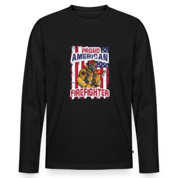 Feuerwehrmann Feuerwehr & Sprüche - Männer Premium Bio Langarmshirt - Schwarz - Vorne - Nico (187cm)