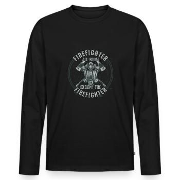 Feuerwehrmann Feuerwehr & Sprüche - Männer Premium Bio Langarmshirt - Schwarz - Vorne - Nico (187cm)